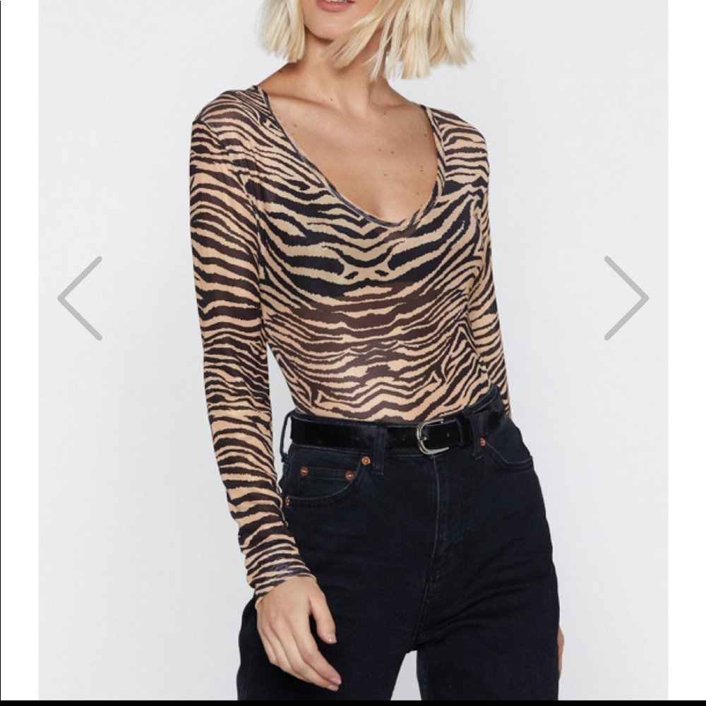 Nasty Gal Zebra Print Bodysuit 🦓